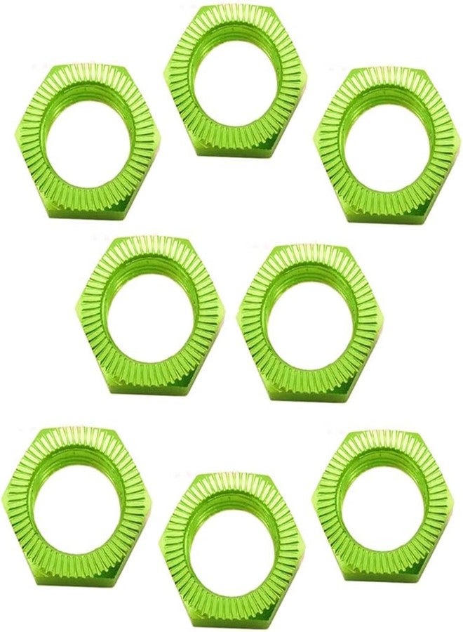UURCSKY 8 pcs Aluminum RC Wheel Nuts 17mm Thread 1.0mm for ARRMA HSP AXIAL FS HIMOTO Redcat Upgraded Hop-Up Parts (Green) - Image 1